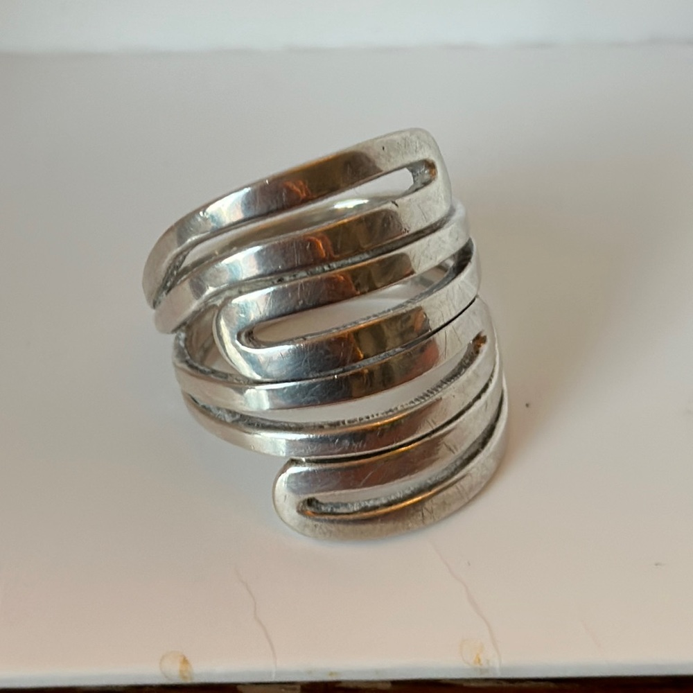 Silpada Sterling Silver Swirl Open Band Ring - Silver